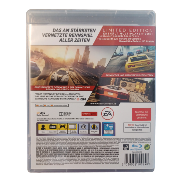 Need For Speed, Most Wanted - Limited Edition, PS3